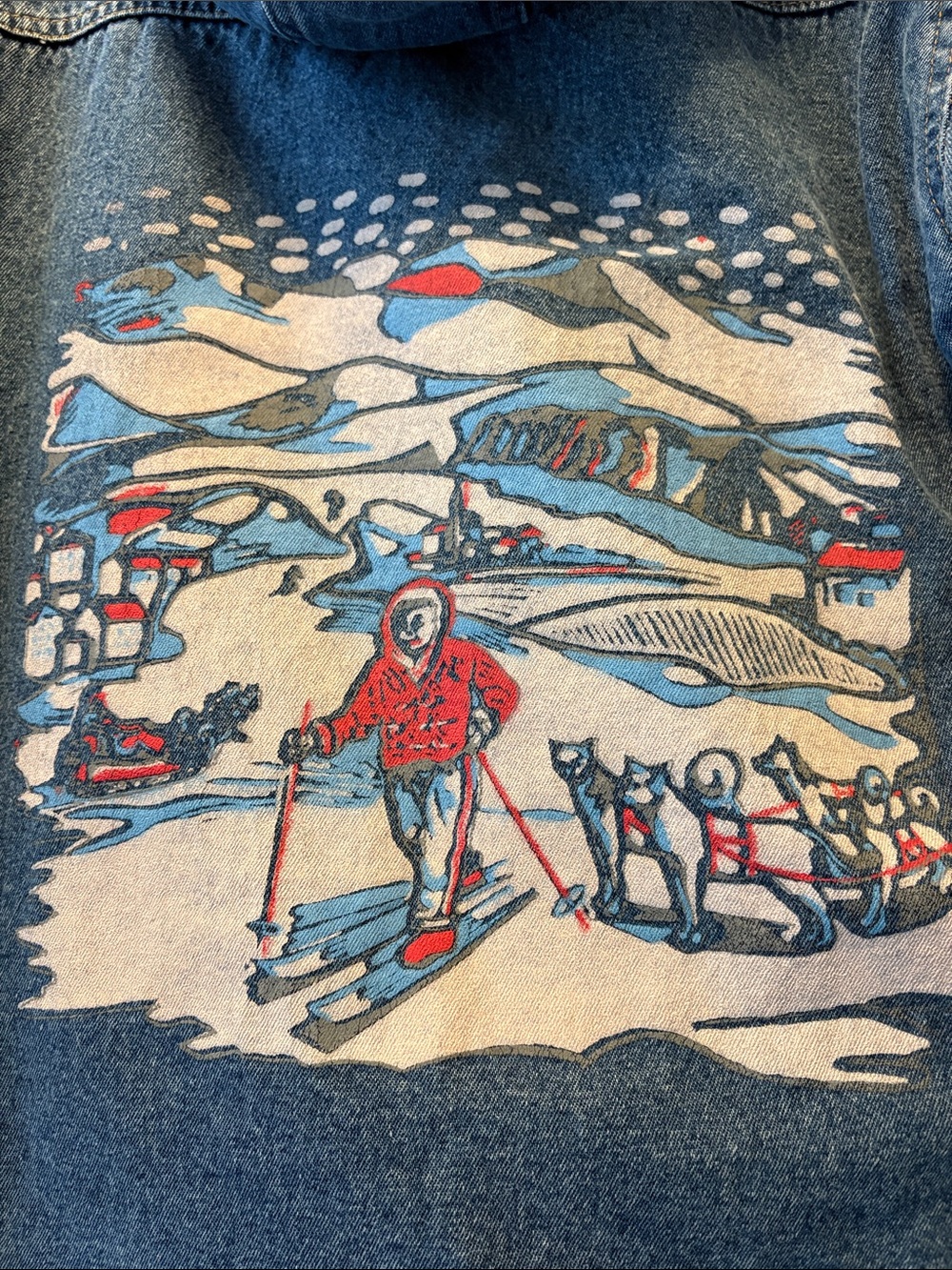 SUPER RARE VINTAGE SCHIPS Made in Italy Denim Sherpa Toggle Coat size M. - Picture 15 of 16